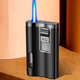 NOUVEAU METAL METAL TORBINE TURBINE TORCH BUILTANE BUTANE PAS DE GAZ BLUE FLAME Cigare Cigar Portable Men's Gift