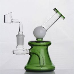 Hookah Mini Fab Egg Recycler Beker Bong Olie Rig Clear Glass Bong met 14mm gewricht 15 cm lang