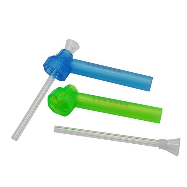 Coloré Mini Pipe Narguilé Beaucoup De Couleurs En Plastique Facile À Transporter Propre Tuyaux De Fumer De Haute Qualité Tube Design Unique Herbe Sèche Tabac Bong Pipe À Eau Vers Le Bas Tige DHL Gratuit