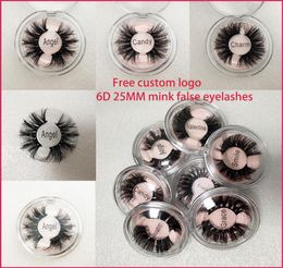 NOUVEAUX MINK 25 mm Cils 100 Volume Hair longs Natural 6d 25 mm Faux cils Oey Extension Faux Cils de cils Filks de vison7874295