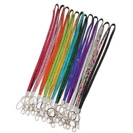 Nieuwste mobiele multifunctionele strass-kristallen bling-bandjes badge ID sleutelhouder lanyard mobiele telefoon touw