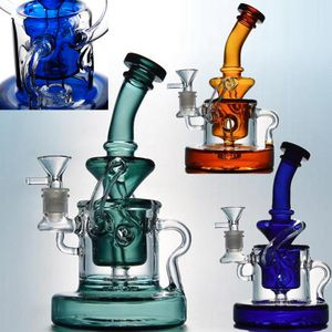 Bongs en verre Bubbler Recycler Hookah Rigs Cage à oiseaux Inline Perc Tuyaux d'eau Heady Accessoires pour fumer