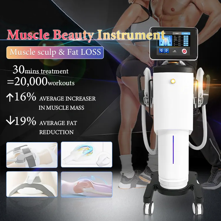 Newest Multifunctional EMS Body Slimming Machine Fat Excrescence Removal Curve Shaping Blood Flow Accelerating HI-EMT 2 Handles Vertical Instrument