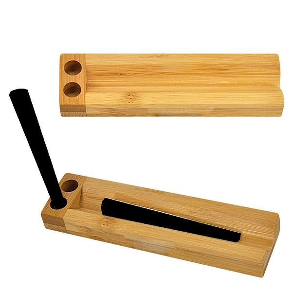 El más nuevo soporte de cigarrillos de tabaco de hierba seca de madera de bambú natural Preroll Roller Roll herramienta para fumar Base de mesa de alta calidad hecho a mano sin DHL