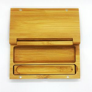 Nieuwste natuurlijke houten draagbare stash sterke magnetismedekking cash case preroll rolling handroller kruid tabak rooklade opslag