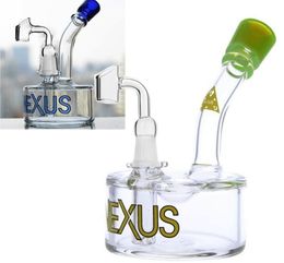 Nexus Solid Glass Bongs Waterpijpen Watercirculatie Downstem Recycler Oil Rigs Waterpijpen met 14 mm scharnier ZEER uniek