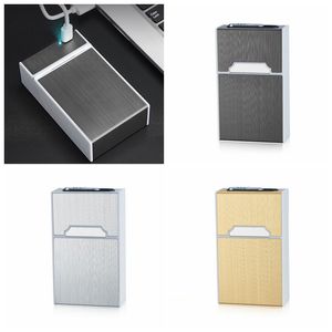 Lo nuevo y bonito y colorido encendedor USB, estuches para cigarrillos, carcasa, caja de almacenamiento, plástico de aluminio, diseño exclusivo, interruptor magnético portátil, pastel caliente