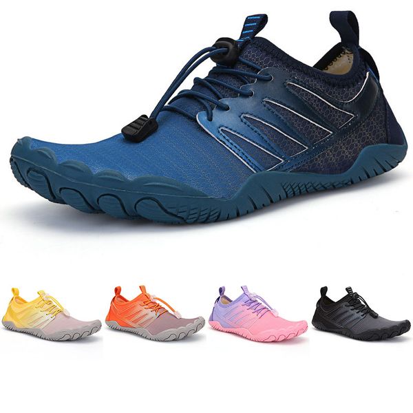 Los más nuevos zapatos para correr sin marca para hombres y mujeres, negro, gris, amarillo, rosa, púrpura, azul, naranja, cinco dedos, calzado para deportes al aire libre para hombres