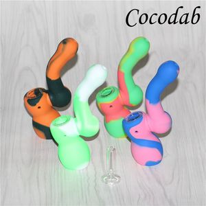 Le plus récent tuyau de fumée en silicone coloré brûleur à mazout tuyau de fumée bong à la main pour bongs à bulles de tabac