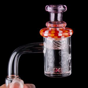 Nieuwste Oud Geld Stijl Patroon Quartz Banger Nail met Kleur Touw Draaiende Carb Cap en Kleurrijke Terp Peal 14mm Mannelijke Roken Accessoires voor Glazen Bong Dab Rig