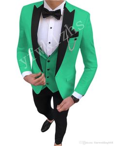 Date One Button Groomsmen Peak Lapel Wedding Groom Tuxedos Hommes Costumes Mariage / Bal / Dîner Meilleur Blazer Homme (Veste + Cravate + Gilet + Pantalon) 1222