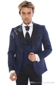 Date One Button Groomsmen Peak Lapel Wedding Groom Tuxedos Hommes Costumes Mariage / Bal / Dîner Meilleur Blazer Homme (Veste + Cravate + Gilet + Pantalon) 1216