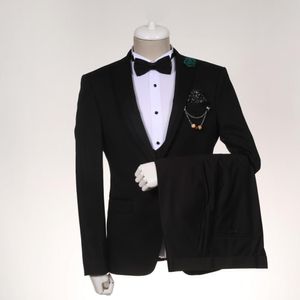 Le plus récent un bouton garçons d'honneur châle revers mariage marié Tuxedos hommes costumes mariage/bal/dîner meilleur homme Blazer (veste + cravate + gilet + pantalon) 1262