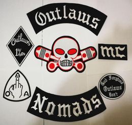 Nieuwste outlaws -patches geborduurd ijzer op motorische nomads patches voor de motorjas Vest Patch Old Outlaws Patch Badges STIC7472221