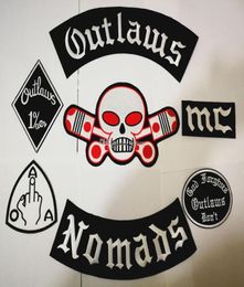 Nieuwste outlaws Patches geborduurd ijzer op motorrijders Nomads Patches voor de motorjas Vest Patch Old Outlaws Patch Badges Stic8776900