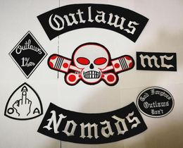 Nieuwste outlaws -patches geborduurd ijzer op motorrijders Nomads Patches voor de motorjas Vest Patch Old Outlaws Patch Badges Stic4194625