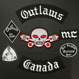 Nieuwste Outlaws Patches Geborduurd Ijzer op Biker Nomads Canada Patches voor de Motorjas Vest Patch Oude Outlaws Patch badg260t