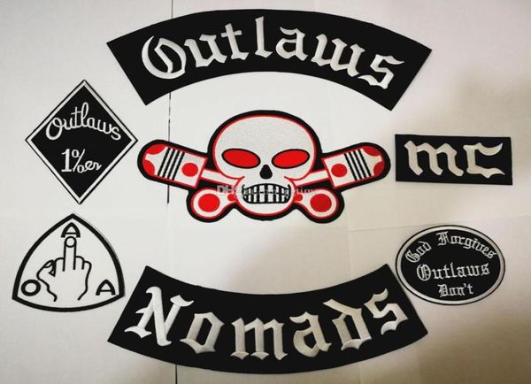 Los parches más nuevos de Outlaws, parches bordados para planchar de Biker Nomads para la chaqueta de motocicleta, parche para chaleco, insignias de parche Old Outlaws stic5670012