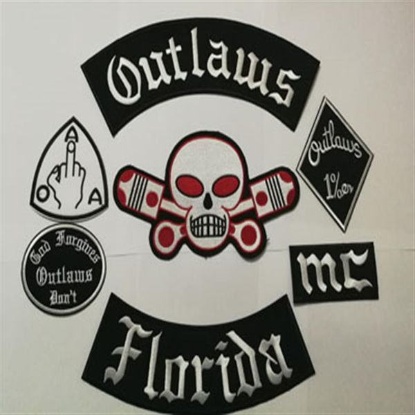 Los parches de Outlaws más nuevos, parches bordados de hierro en moteros para la chaqueta de motocicleta, parche de chaleco, insignias de parche MC de Old Rider Outlaws st289W
