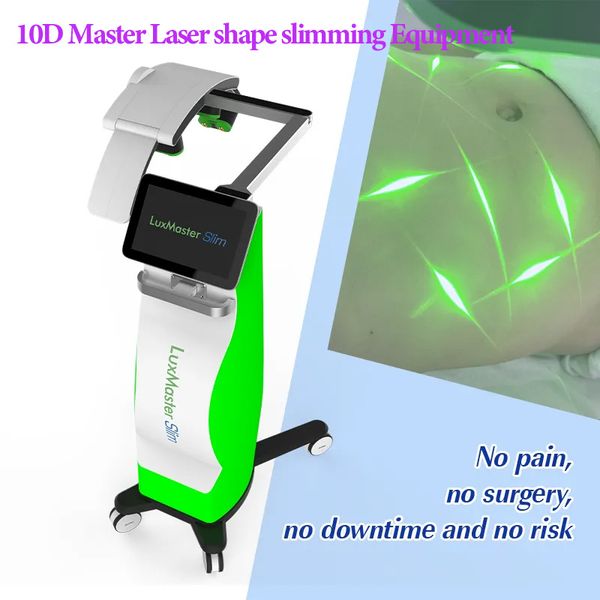 Máquina adelgazante más nueva sin dolor de la masa de grasa 10D giratorios Verdes Terapia de alivio del dolor de láser Equipo de belleza Lipo Laser Slim