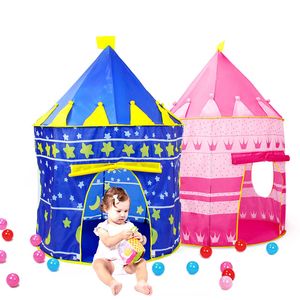 Newest Play Tent Portable Foldable Tipi Prince Folding Tent Children Boy Castle Cubby Play House Kids Gifts Outdoor Toy Tents LJ200923