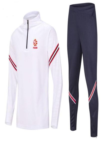 NOUVELLE Équipe nationale de football Pologne Formation de football Men039S Par voie de jogging Jogging sets Running Sport Wear Kits Home Kits Adult 1751338