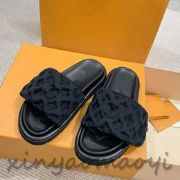 Nieuwste Pool slides slippers zomer Slijtage mannen vrouwen ontwerper Zwart Groen Wit Koel Grijs Beige Blauw zacht Roze Geel Rood heren Rubberen sandalen Parijs schoenen 36-44