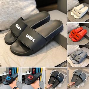 Nieuwste zwembadglaasjes slippers zomer scuffs mannen vrouwelijke ontwerper zwart groen wit koel grijs beige blauw zacht roze geel rode heren rubberen sandalen Paris schoenen 36-45