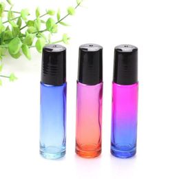 Date Portable 10 ML MINI ROLL ON Bouteille En Verre BOUTEILLES EN VERRE ÉPAIS POUR PARFUM DE PARFUM D'HUILE ESSENTIELLE avec rouleau en métal SS 150 Pcs Blcld