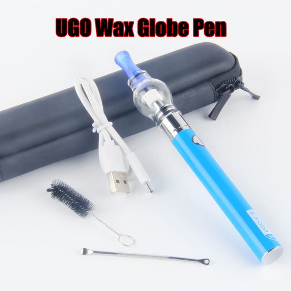 Vape Pen Verre Globe Cire Dôme Dabber Atomiseur Simple Bobine De Coton Vaporisateur Kits De Démarrage Ensemble UGO V II Micro USB Vapeur Batterie