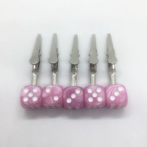 Luxe Roze Draagbare Dobbelstenen Vorm Cool Roken Klem Clip Tabak Preroll Sigaret Sigaar Tips Houder Beugel Stand Handpijp Ondersteuning DHL Gratis