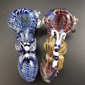 Date Portable Pyrex Verre Épais Fumer Bong Pipe À Main Conception Innovante Papillon Forme Filtre Herbe Tabac Huile Rigs Tuyaux À La Main DHL