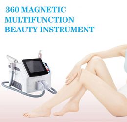 Nieuwste krachtige draagbare 2 in 1 laser IPL Tattoo Removal Hair Removal 360 Magnetic Optical Opt ND YAG Laser Machine voor spot Acne Removal Black Doll