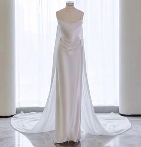Date princesse robe de mariée 2024 avec rabats détachables gaine pour mariée soie satin sans bretelles sur mesure robe de mariée formelle robes de noivas