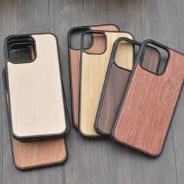 Étui de téléphone portable en bois de luxe, nouveau produit, étui antichoc pour Iphone 14 max 14 pro 11 12 13, coque en bois de bambou