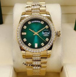 Productos más recientes Matrícula de lujo Montre Matriz de oro de alta calidad Diseñador de 36 mm en acero mecánico con función de calendario y relojes de pulsera para mujer de la banda de diamantes