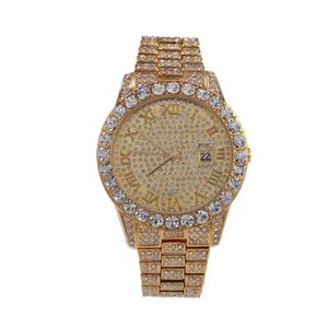 nieuwste rap horloges Hiphop punk fashion horloges heren Hoogwaardige volledige boor waterdichte quartz watch2471
