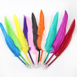 Nieuwste Retro Style Feather Ganzenveer Gans Balpennen Voor Kantoor Student Verzamel huwelijkscadeau