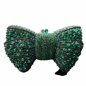 Date Rhineste Vert / Noir Embrayage Bourse Bow Luxe Diamd Femmes Rouge Soirée Embrayages Sacs De Mariage Sac De Mariée Stes Sacs À Main E0fG #