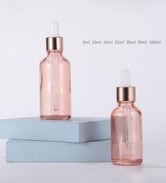 Les plus nouvelles bouteilles d'emballage cosmétique de forme ronde bouteilles de sérum en verre de luxe avec le compte-gouttes 5ML 10ML 15ML 20ML 30ML 50ML 100ML