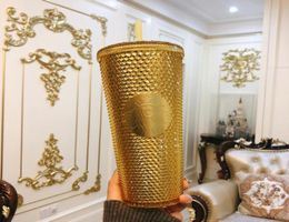 Le plus récent s Noël Golden Dazzle déesse laser paille tasse à café 710ML Durian plastique tasse d'eau froide à l'extérieur Accompanying8590360