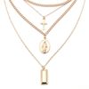 Collier Gold Bar Madonna Silver Gold Cross multicouche Collier de cou collier pendentif bijoux de mode pour les femmes Will et Sandy