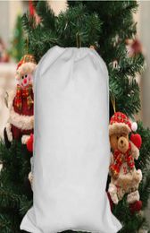 Nieuwste Santa DrawString Sack Large Sublimation Sacks Christmas Pure White Bags Xmas Party Supplies Nieuwjaar Gift40113977