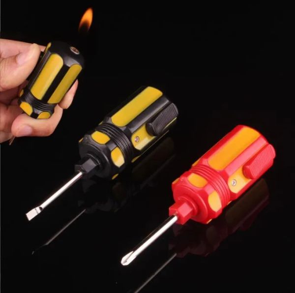 Le plus récent tournevis plus léger gonflable pas de gaz métalliste cigare butane cigarette metal lighters tool tool accessory zz