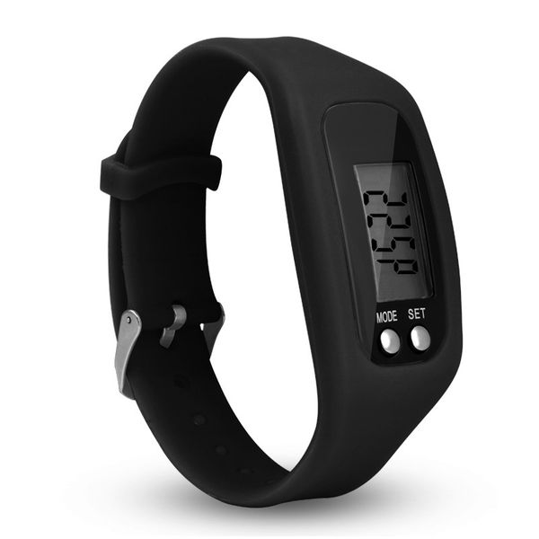 Reloj LED de silicona para niños, podómetro Digital LCD, distancia a caminar, contador de calorías, pulsera, reloj