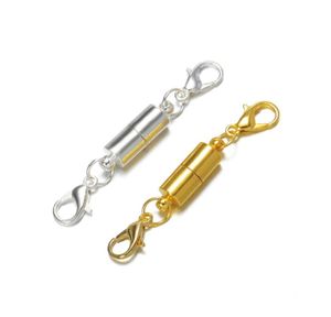 Nieuwste Silvergold Plated magnetische magneet ketting klemps cilindervormige gespen voor ketting armband sieraden diy 319c33051888