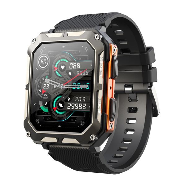 Reloj inteligente C20 PRO de 1,83 pulgadas para hombre, música, llamada BT, deportes al aire libre, rastreador de actividad física, frecuencia cardíaca, presión arterial, reloj inteligente