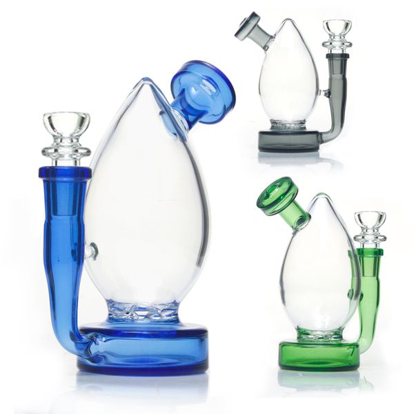 Las plataformas de aceite dab más recientes fumando bong vhakah vidrio agua bong 6 pulgadas mini coloridas tuberías de agua reciclador al por mayor con turbina percept