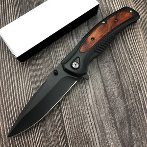 Le plus récent couteau de poche à rabat assisté SO DA315 7Cr13Mov lame en titane noir 420 en acier avec incrustation de bois d'ombre couteau militaire tactique outils de camping en plein air BM3300