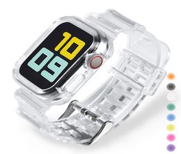 NOUVEAU Étui à bande transparent sport pour Apple Watch Series 6 SE 5 4 3 2 1 Suise en silicone transparente pour STRAP IWATCH 40mm 44mm 42mm 384490346